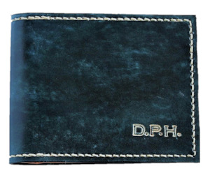 Slimline Billfold Wallet (no display) - Tan Interior - Embossed Initials