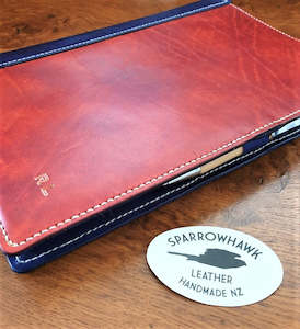 Leather or leather substitute goods: Diary / Journal / Book Cover - 2 Colour spine / front - Embossed Initials