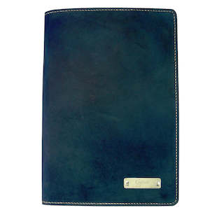 Leather or leather substitute goods: Diary / Journal / Book Cover - 1 Colour - Stainless Steel Nameplate