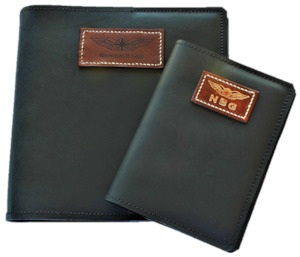 CASA (Australia) Logbook & Licence Folder Cover COMBO - Black Aniline Leather