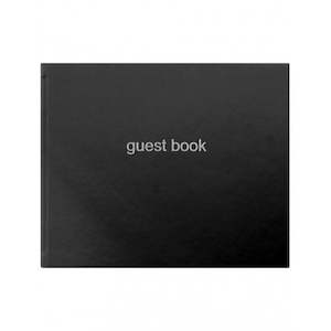 Letts of London Quarto Landscape Guest / Memorial Book (26.5 cm x 19 cm) Black