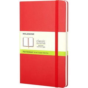 Moleskine Pocket Hard Cover Notebook Plain (9 cm x 14 cm) Red or Blue