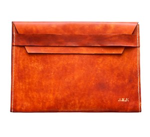 Document Folio (single expanding side gusset) - Embossed Initials