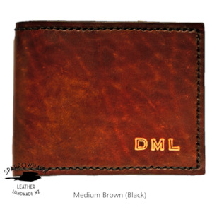 Currency & Coin Billfold Wallet - Hand Dyed (choose from 7 colours) - Hand Embossed Initials