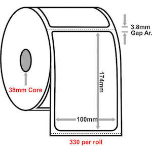 Courier Post Labels 100x174 330 labels per roll 38mm core