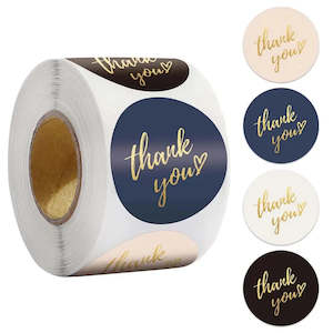 Automotive component: Roll of 3.8cm Self-adhesive Thank you labels - Multicolour