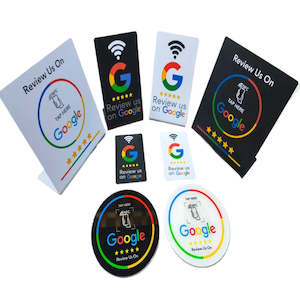 Programmable "Review Us on Google" NFC (large or medium-sized stand, or round)