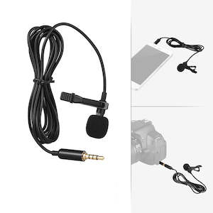 Portable 1.5m Lavalier Mini Microphone Condenser Clip-on Lapel Mic (3.55mm or USB plug)