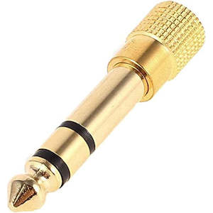 Automotive component: Stereo Headphone Audio Adapter Gold 6.3mm 1/4" Male Plug to 3.5mm 1/8" Female Jack