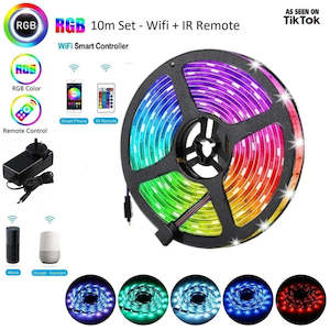 RGB LED Strip Pack (10m) + w/24 key WIFI Remote - as seen on TikTok