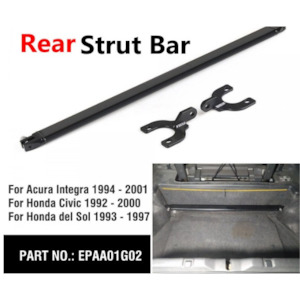 EPMAN Black Rear Strut Tie Bar For 92-00 Civic EG EK 93-97 Del Sol 94-01 Integra DC2