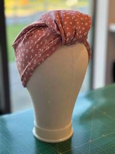 Womenswear: SAMPLE SALE - Silk Lined Tubular Hair Wrap - Dusky Pink Swirl Colour - Regular Size