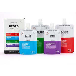 Photographic equipment: Ilford Simplicity Starter Pack (includes: Dev, Stop, Fix and Wetting Agent)