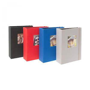 Photographic equipment: Kenro Aztec Minimax Album 6"x4" 100 Photos (Blue, Red, Grey and Black)