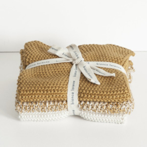 Lavette Ochre Washcloths - set of three