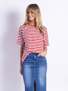 Leoni - Brunswick Tee Red Stripe