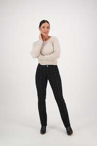 Vassalli Slim Leg Full Printed Ponti Pant with Fly - Halifax