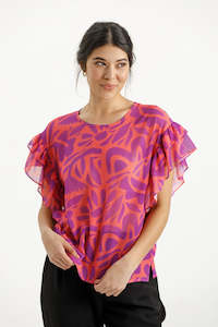 Womenswear: X Label Evelyn Blouse - Sunset Floral