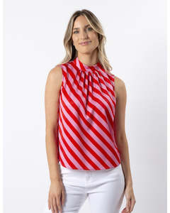 Stella + Gemma Jenna Top - Pink And Red Stripe