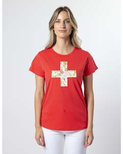 Womenswear: Stella + Gemma T-Shirt - Flame Garden Party Cross