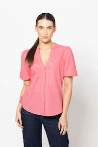 Billie the Label Perceptive Top - Coral Linen