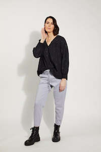 Womenswear: Drama The Label Comfort Pant - Grey Marle