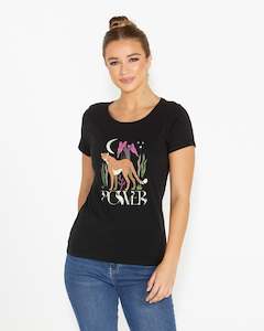 Womenswear: Kingsley Printed Tee - Black