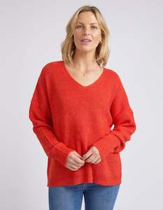 Elm Verity V Neck Knit - Tangello