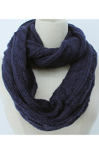 Frontier Snood Cable Knit Navy