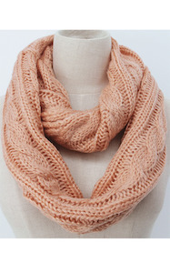 Frontier Snood Cable Knit Apricot