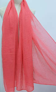 Womenswear: Frontier Scarf Textured Plain Coral