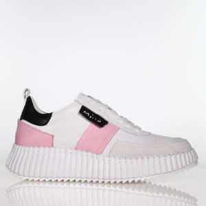 Minx Racer Sneaker- White Pink Black