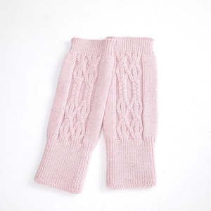 Fresh Accessories Fingerless Gloves Wool Cable Pink