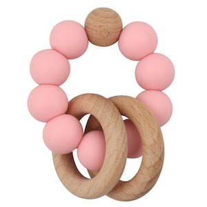 Fresh Accessories Wooden Teether - Blush