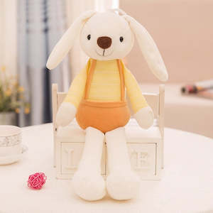 Fresh Accessories Plush Bunny Yellow Dungarees