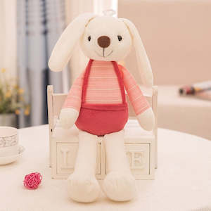 Fresh Accessories Plush Bunny Pink Dungarees