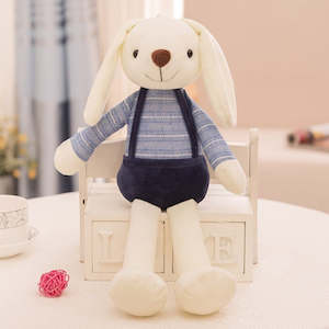 Fresh Accessories Plush Bunny Navy Dungarees