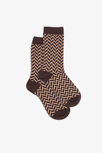 Antler socks - Herringbone Choc