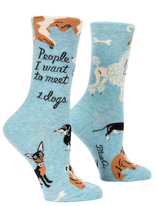 Melric Womens Novelty Socks - People to meet - dogs