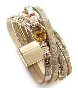 Fresh Accessories - Emily Stone Wrap Leather Bracelet