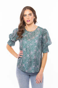 Womenswear: Seeking Lola Flourish Top - Floral Sketch