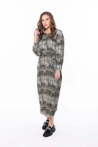 Womenswear: Leila + Luca Whimsical Maxi Dress - Khaki Indulgence