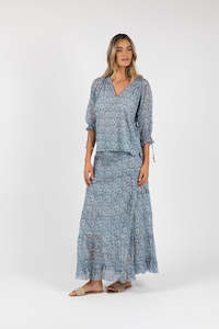 Humidity Sardinia Aries Skirt - Blue Print