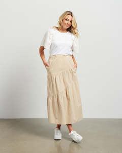 Et Alia Evie Skirt - Biscotti gingham