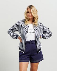 Womenswear: Et Alia Bobby Bomber - Ink/White check