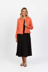 Vassalli Jacket with Frill Hem - Melon