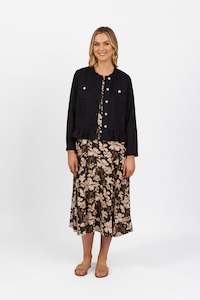 Womenswear: Vassalli Jacket with Frill Hem - Ink (navy)