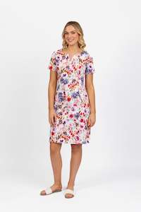 Vassalli Lightweight fitted dress with short sleeve - Burst