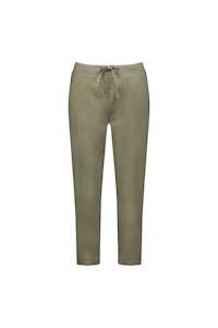 Vassalli 7/8 Length Skinny Leg Elastic Waist Pant - Army