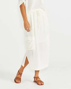 Womenswear: Sass Raya Cargo Skirt - Cream